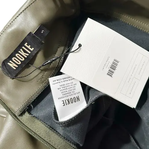 Nookie Viktoria Faux Leather Pants, Khaki, Small