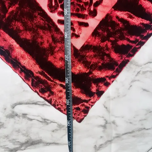 Cejon Scarf Shawl Wrap Triangle Felt Embroidery Red Women OS Old Money Opera