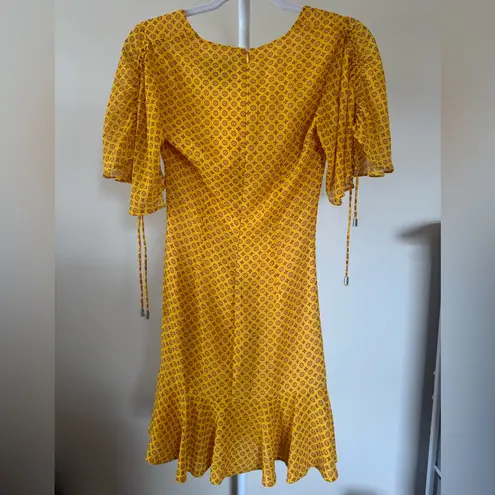 C/MEO COLLECTIVE Yellow Patterned Midi Dress