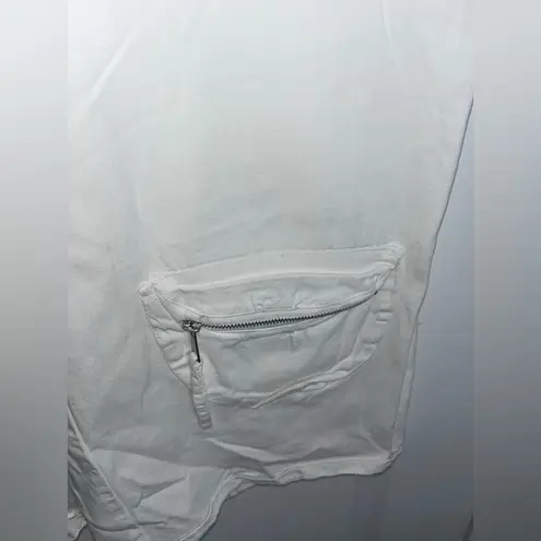 Missguided Plus White Zipper Tactical Cargo WideLeg BaggyLounge Pants Pockets 18