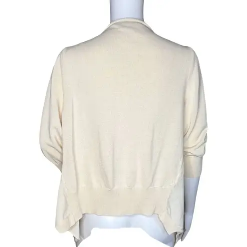 BCBGMAXAZRIA  Sweater Women Large Cream Cardigan Open Front Basic Minimalist Boho