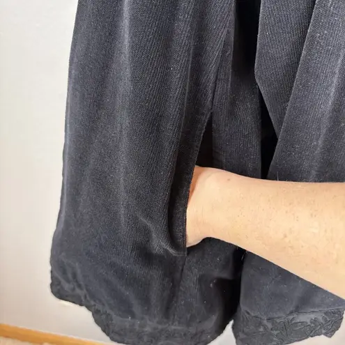 CP Shades Women Open Front Corduroy Jacket Size M Black Cotton Pockets Lagenlook