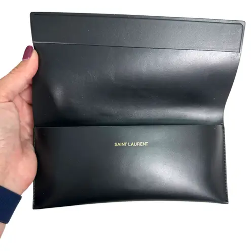 Saint Laurent YSL Soft Glasses Sunglasses Case Pouch Black Leather