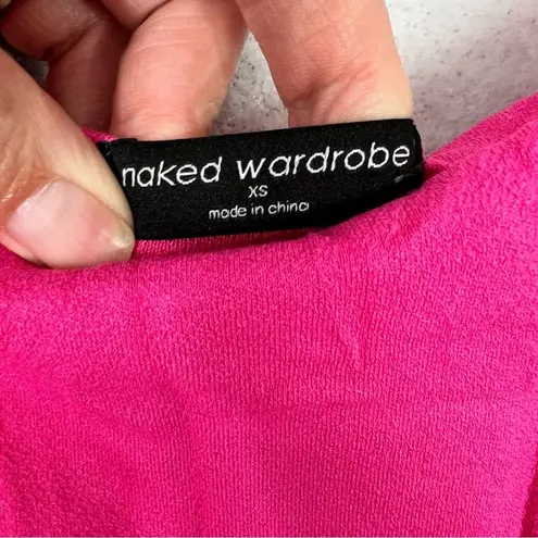 Naked Wardrobe Sculpted Seamless Tank Thong Bodysuit Raspberry Pink Size XS NEW