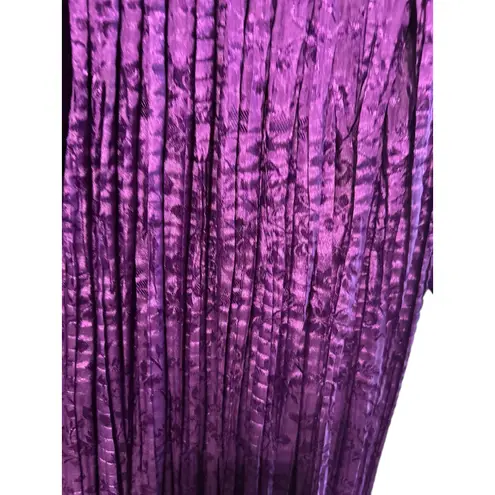 Premier Intimates OSFM VTG House Dress MuuMuu Purple Crinkle w/ Aztec Sq Neck Size undefined