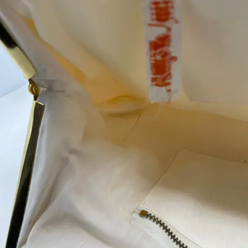 Vintage La Regale White Plastic Pearl Beaded Handbag Purse 60s Regency MCM