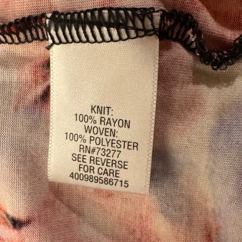 Simply Vera, Vera Wang Simply Vera Vera Wang Large Top Floral Sleeveless V-Neck Stretch Hi-Low Hemline