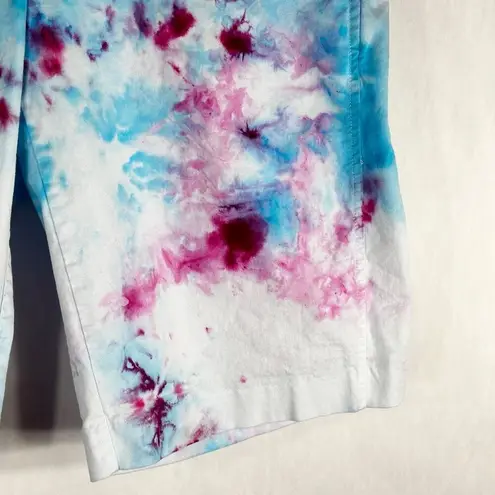 Daisy Fuentes Size 8 Shorts Singing Loud Tie Dye Handmade Blue Pink 11 Inch 1161
