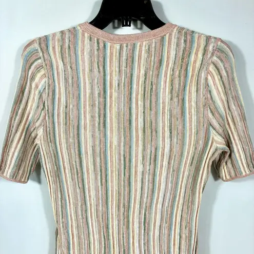 Zimmermann Illuminate Mouline Pleated Short Sleeve Sweater Tee US 6 NWT
