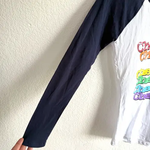 Chaser  Womens Shirt Baseball Tee Cheap Trick Band White Blue Size Small