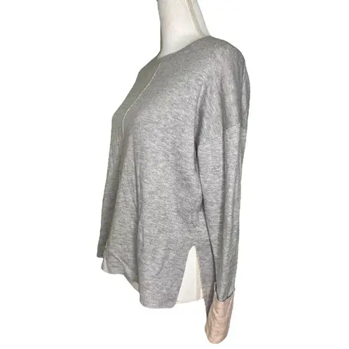 Akini Long Sleeve Sweatshirt Sweater Gray and Pink Side Slit Women's Size XS