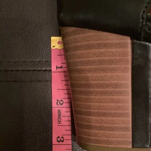 Pikolinos Black Stacked Heel Peep Toe Shoes