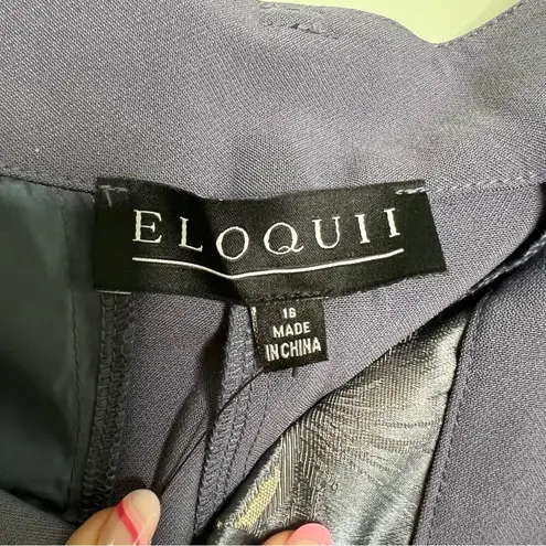 Eloquii Gold Grey Kady Fit Brocade Metallic Pants Grey and Gold Size 16