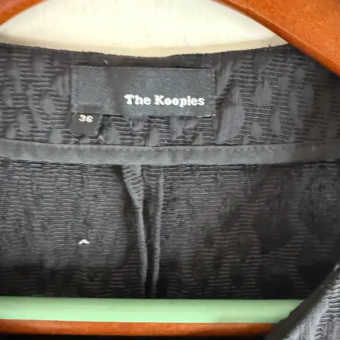 The Kooples black zip front, wool blend sleeveless mini dress. S