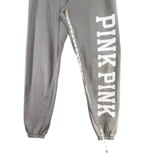 Victorias Secret Pink Jogger Sweatpants S Gray Logo Lounge Sporty Casual Y2K