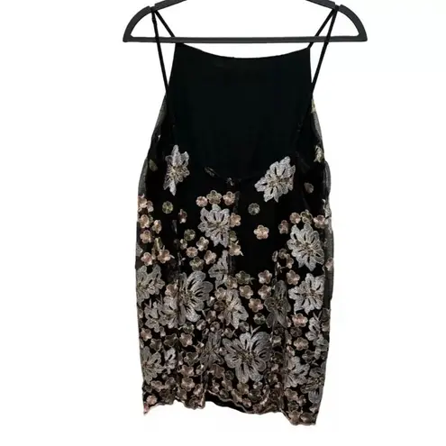 Backstage Women's Marrakech Floral Embroidered Dress Black Size Large