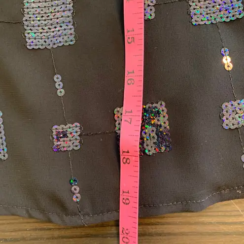 Carol Anderson Collection Sequin Tank Top Small Black USA Party Retro Y2K Party