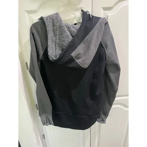 Lululemon Scuba Hoodie II Women’s Large Black Gray Rose Gold Zip Sweatshirt
