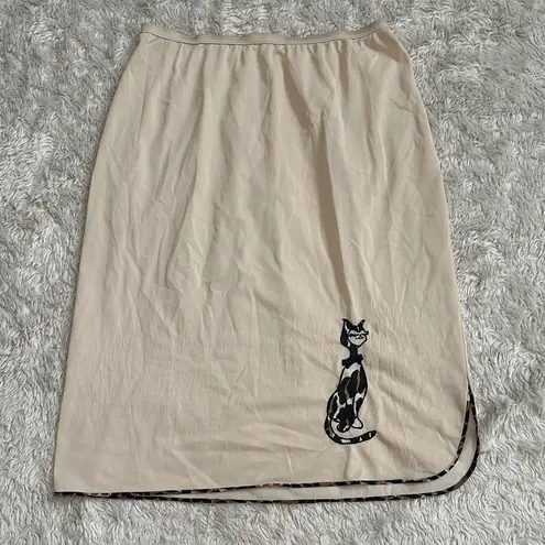 Vanity Fair Vintage 60s Cream Slip Skirt with Cat Design
