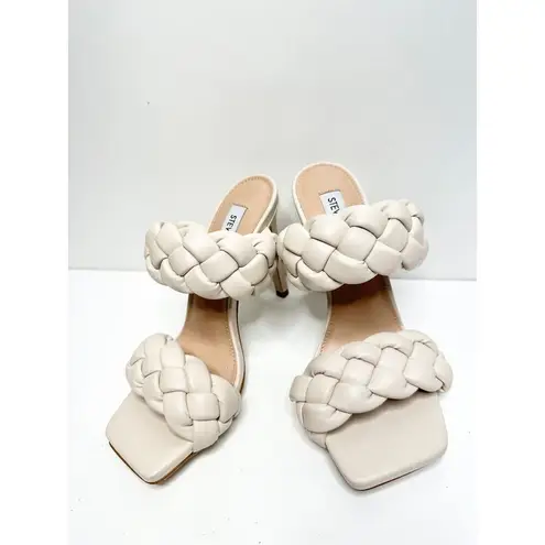 Steve Madden  Sandals Womens Size 6 Cream Kenley Slip On Shoes NEW