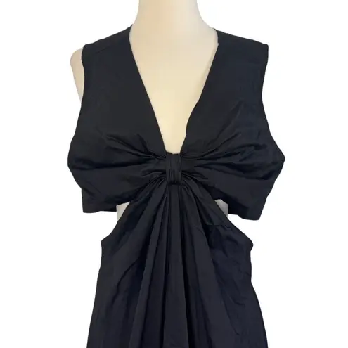 BOBBI ROCCO Axel Midi Ruffle Cut Out Dress Black Size Large NEW WITH TAGS