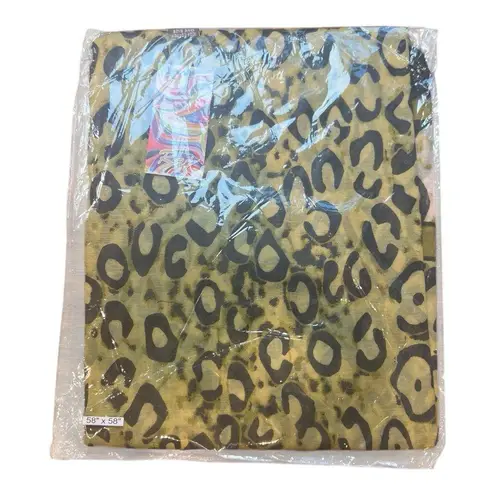 Raj Anthropologie 100% Cotton Scarf Green Animal Print Made In India 58”x58” NWT