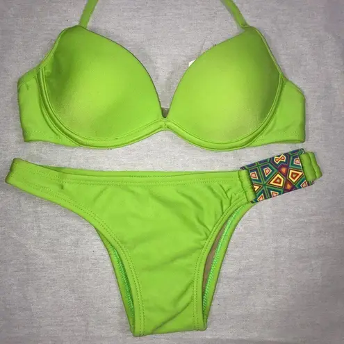 Brazilian Size Small Green Low Rise Bikini Set. New With Tags