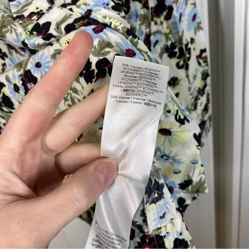 Ganni Printed Crepe Blouse Meadow Egret size 34 or US 2 quiet Luxury bohemian