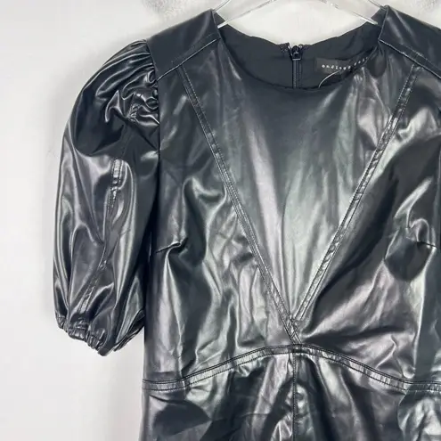 Endless Rose NWT PU Puff Sleeve Mini Dress Faux Leather Black Size XS NEW