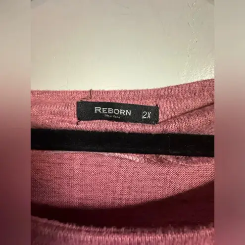 Reborn‎ New York women’s long sleeve sweater dress pink salmon 2x