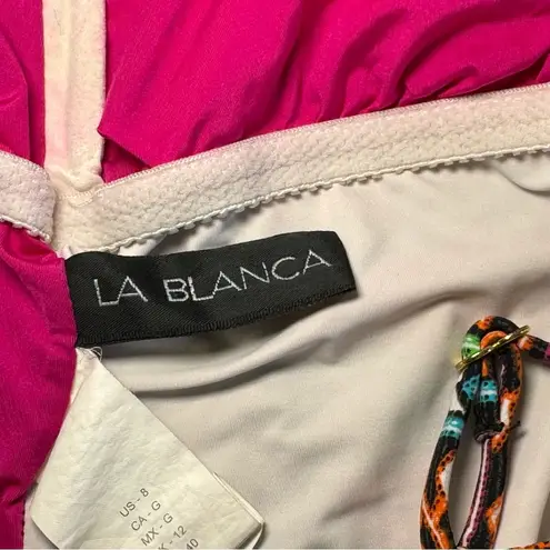 La Blanca  "La Azteca" Bandeau One Piece Swimsuit Convertible Straps‎ Size 8