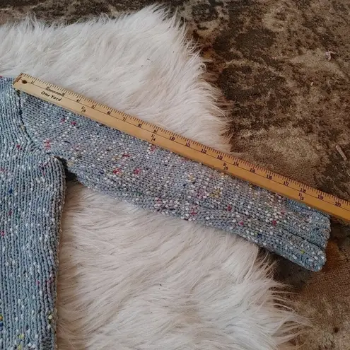Jun & Ivy Size Small S Light Blue Multi Colored Dots Knit Sweater Crew Kneck T - Image 7