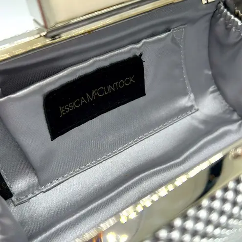 Jessica McClintock Y2K metal mesh and lucite cross-body evening bag