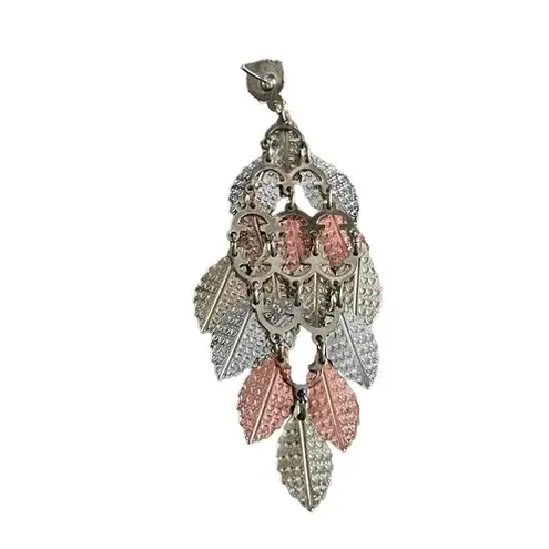 Vintage Leaf Dangle Earrings Chandelier Statement Fashion Jewelry Gold