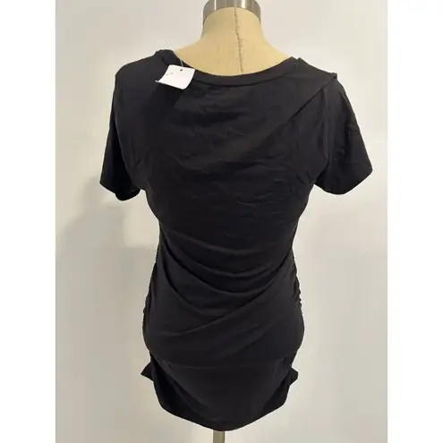 A pea in the pod  Ruched Scoop Neck Maternity, Postpartum Top in Black L