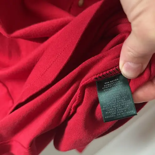 Ralph Lauren  Red Button-Up Pajama Longsleeve Top Size Medium - Image 5