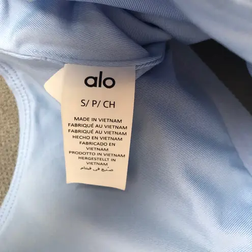 Alo Yoga Airbrush Heart Throb Bra White/Seashell Blue/White S