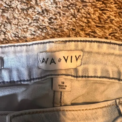 Ava & Viv Womens Size 18 Mid Rise Skinny Jeans Light Wash Denim