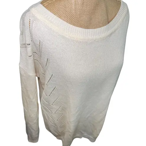 Lulus Cream Knit Sweater Women's Small Long Sleeve Round Neck Casual