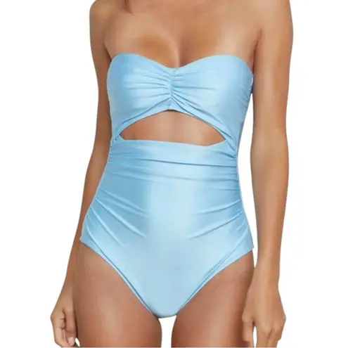 L'Agence L’Agence Lily Cut-Out One-Piece Swimsuit in Sky Blue Sz S