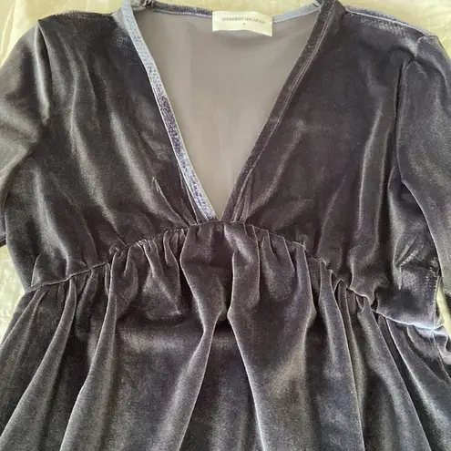 Goodnight Macaroon NWT  GREY VELVET DRESS SIZE SMALL