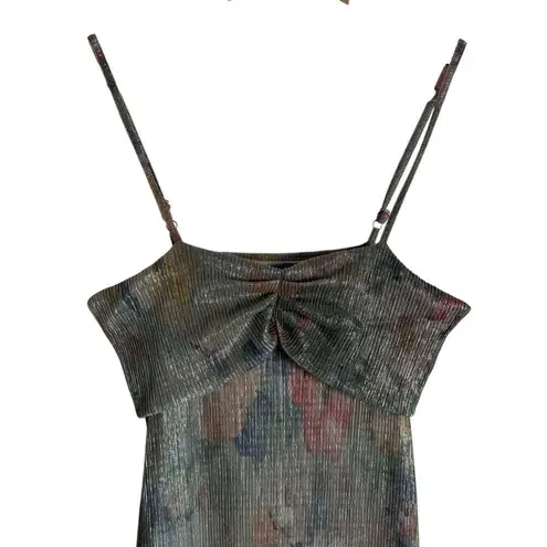 Mia Vesper Mermaid Dusty Floral Print Ruffled Sweetheart Mermaid Dress Size M Blue Size M