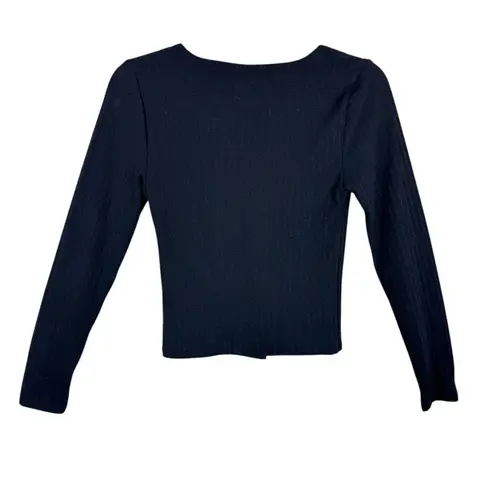 Maeve By Anthropologie Black Gold Shimmer V-Neck Light Button Up Cardi Size XS