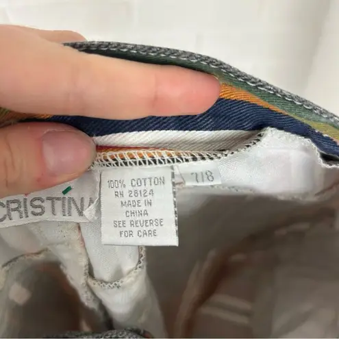 Vintage Christina 100% Cotton Multi Color Striped High Rise Denim Jeans Size 6