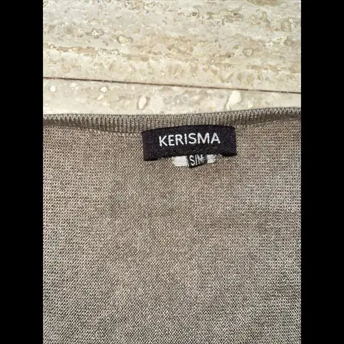 Kerisma  Sweater Brown 3/4 Long Sleeve V-neck Pullover S/M Women‎