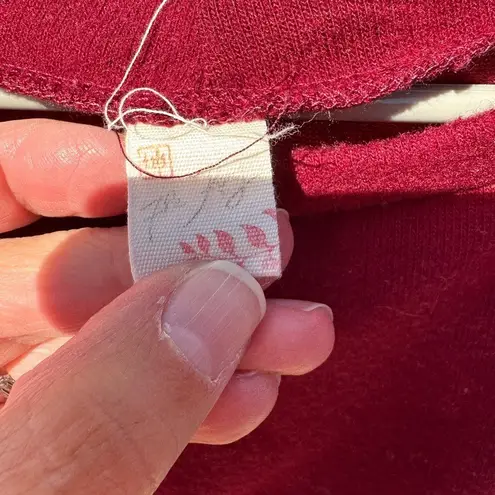 Cheetah Print Color Block Pullover Top Burgundy Gray Long Sleeve Red Size M