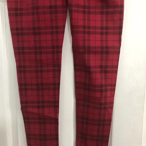 American Eagle  Next level stretch red checkered hi rise jeggings xshort womens 4