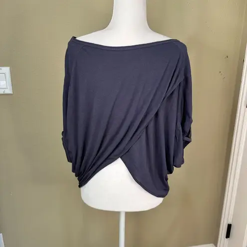 Zella NORDSTROM Split Back Off Shoulder Drape Crop Top - medium