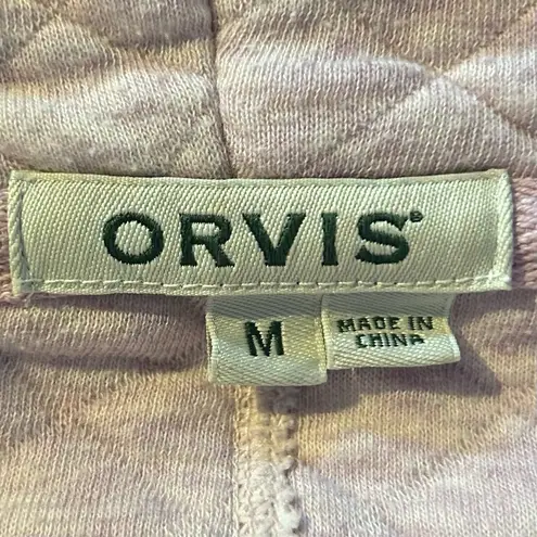 Orvis  Pink/Lavender Quilted Cowl Neck Long Sleeve Kangaroo Pocket M Sweatshirt.