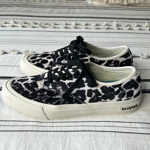 Seavees  for J.crew • legend sneaker in leopard velvet J9125